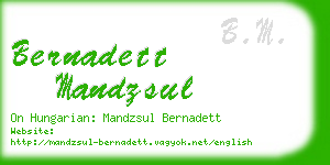 bernadett mandzsul business card